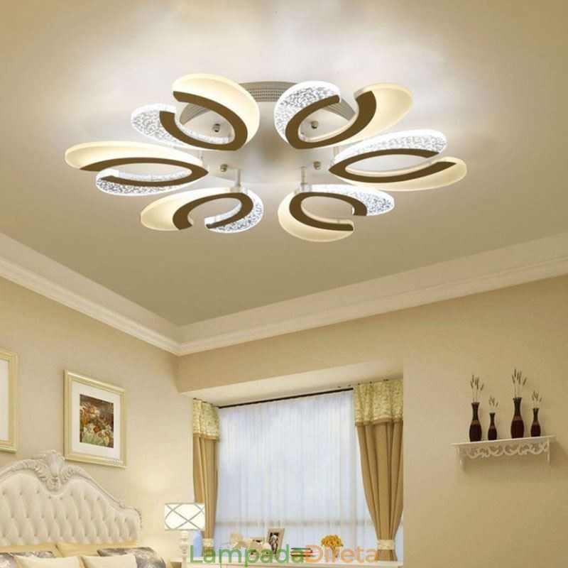 Luminária de teto em acrílico em formato de coração, moderna e simples, embutida