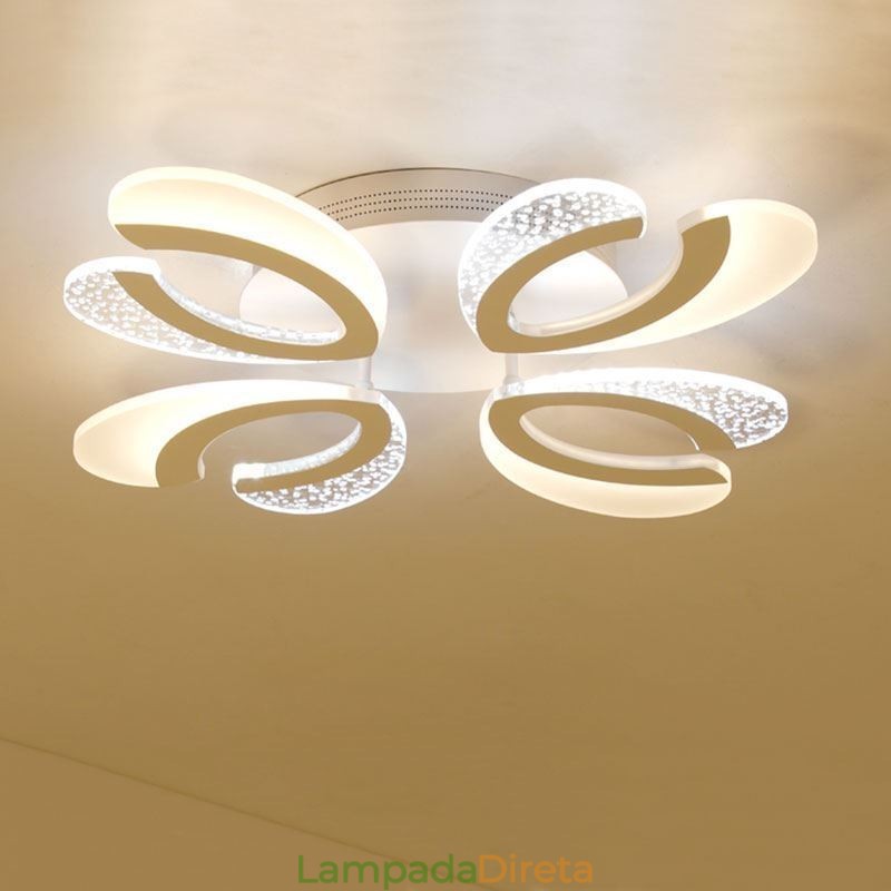 Luminária de teto em acrílico em formato de coração, moderna e simples, embutida