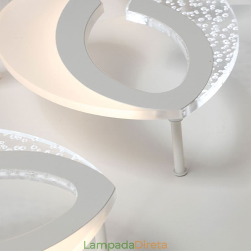 Luminária de teto em acrílico em formato de coração, moderna e simples, embutida