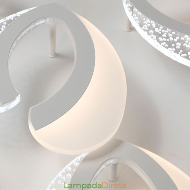 Luminária de teto em acrílico em formato de coração, moderna e simples, embutida