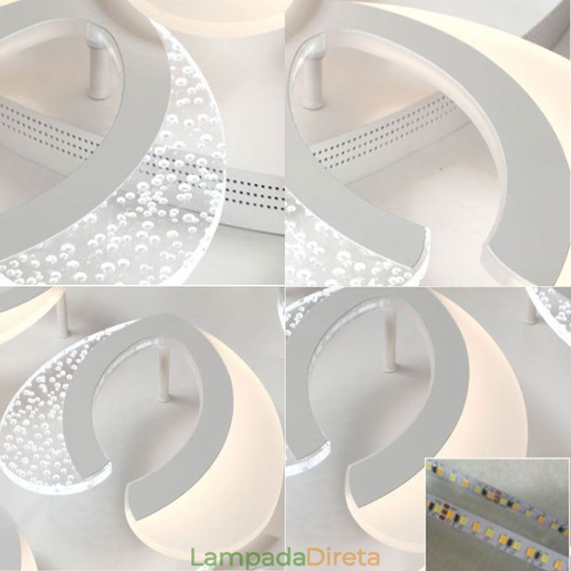 Luminária de teto em acrílico em formato de coração, moderna e simples, embutida