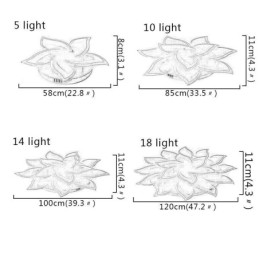 Luminária de teto em acrílico em formato de girassol, simples e moderna