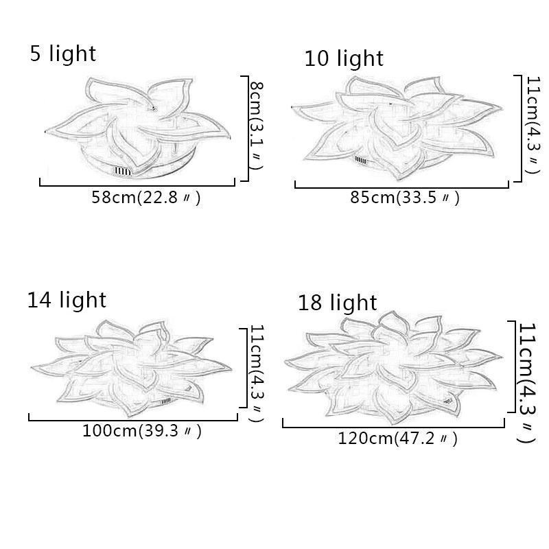 Luminária de teto em acrílico em formato de girassol, simples e moderna