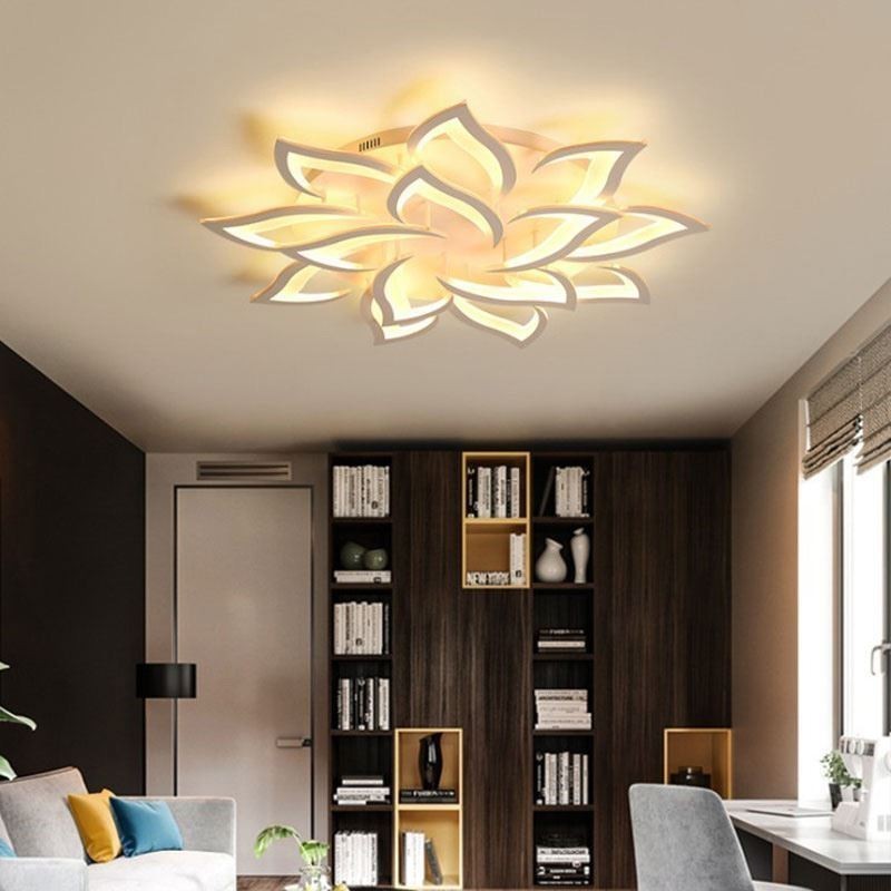 Luminária de teto em acrílico em formato de girassol, simples e moderna
