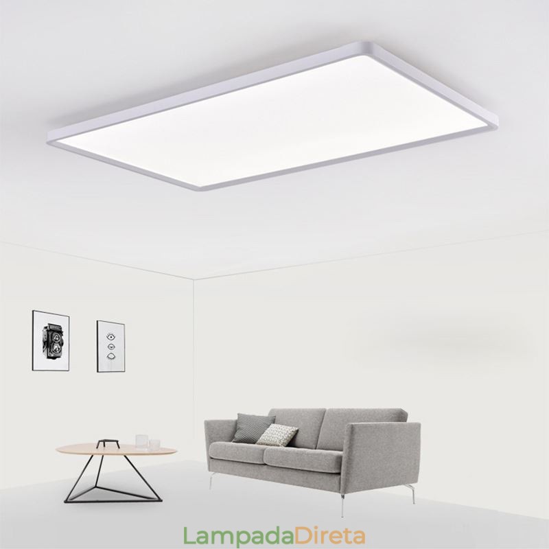 Painel nórdico de luz embutida super fina lâmpada de teto branca