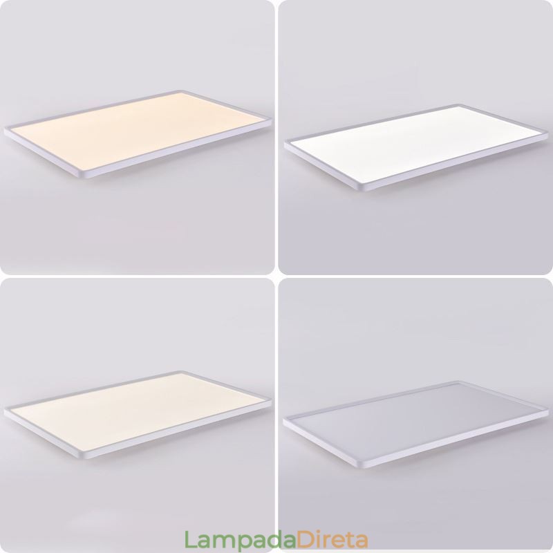 Painel nórdico de luz embutida super fina lâmpada de teto branca