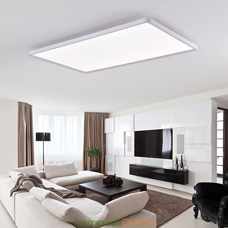 Painel nórdico de luz embutida super fina lâmpada de teto branca