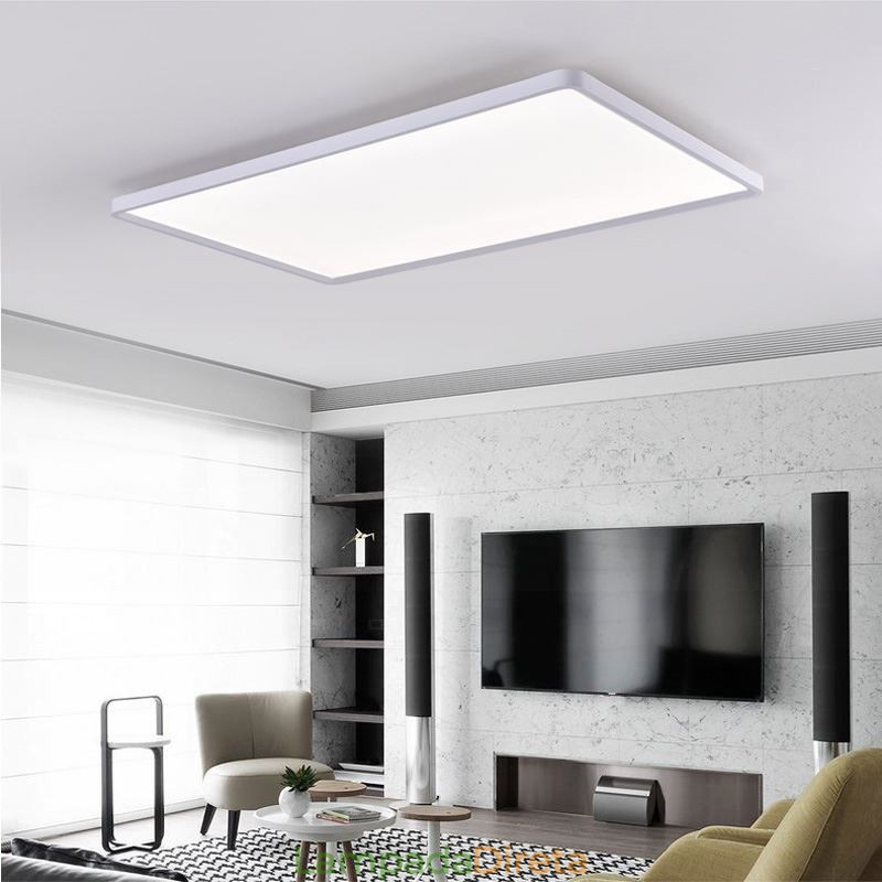 Painel nórdico de luz embutida super fina lâmpada de teto branca