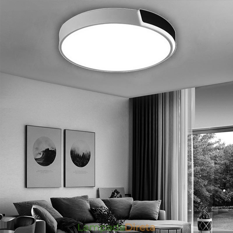 Luminária de teto circular moderna e simples embutida