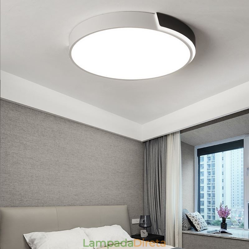 Luminária de teto circular moderna e simples embutida