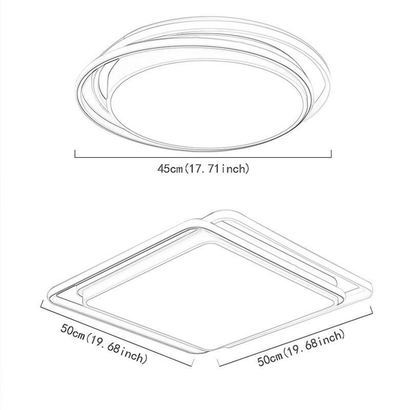 Luminária de teto geométrica moderna e simples embutida com moldura quadrada
