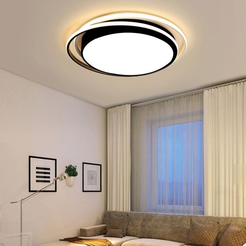 Luminária de teto geométrica moderna e simples embutida com moldura quadrada