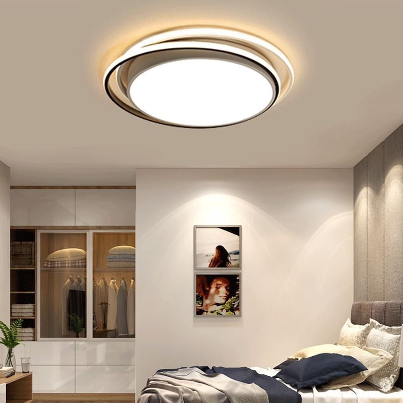 Luminária de teto geométrica moderna e simples embutida com moldura quadrada