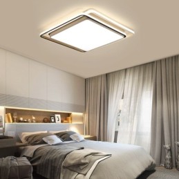 Luminária de teto geométrica moderna e simples embutida com moldura quadrada