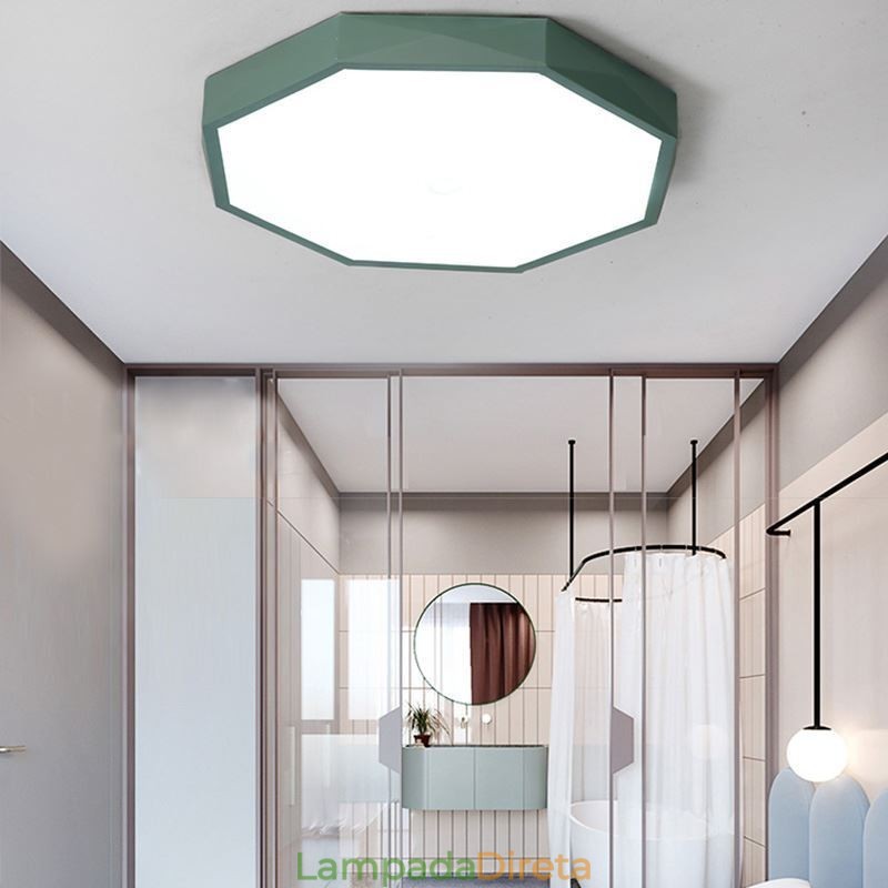 Luminária de teto moderna com design hexagonal especial e montagem embutida, lâmpada ultrafina