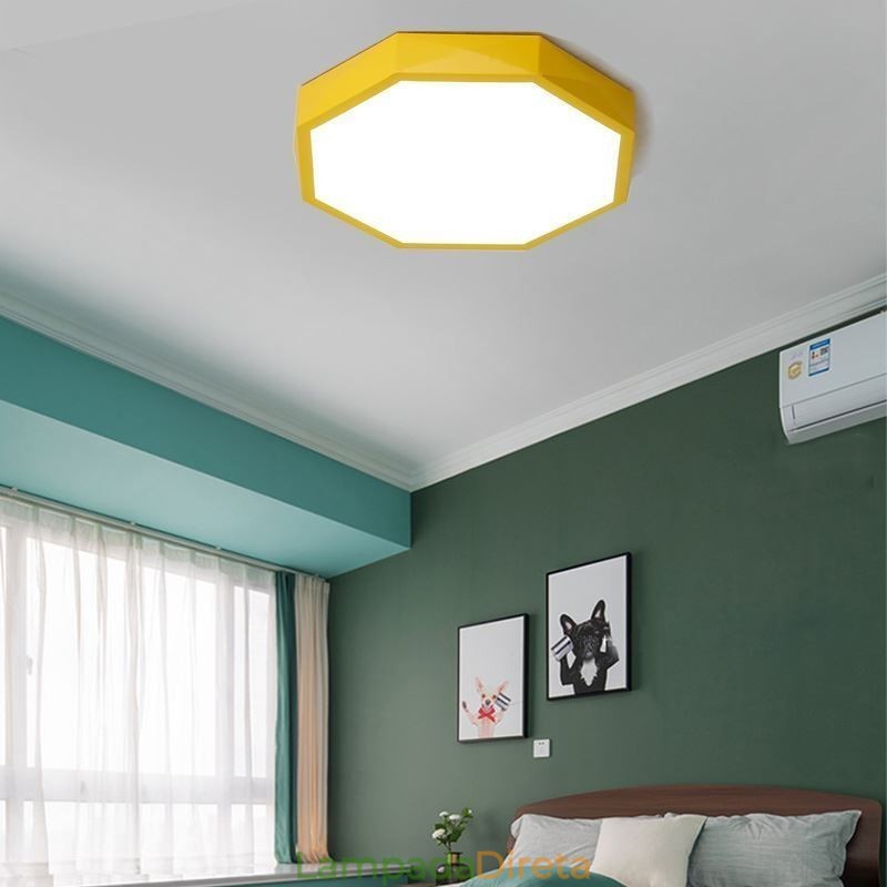 Luminária de teto moderna com design hexagonal especial e montagem embutida, lâmpada ultrafina