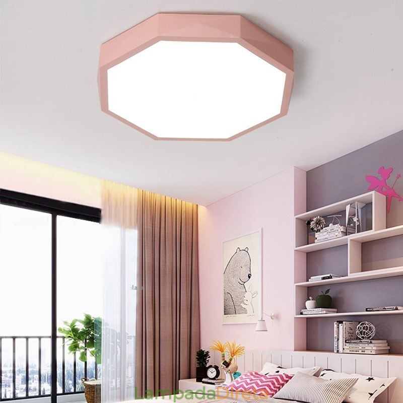 Luminária de teto moderna com design hexagonal especial e montagem embutida, lâmpada ultrafina