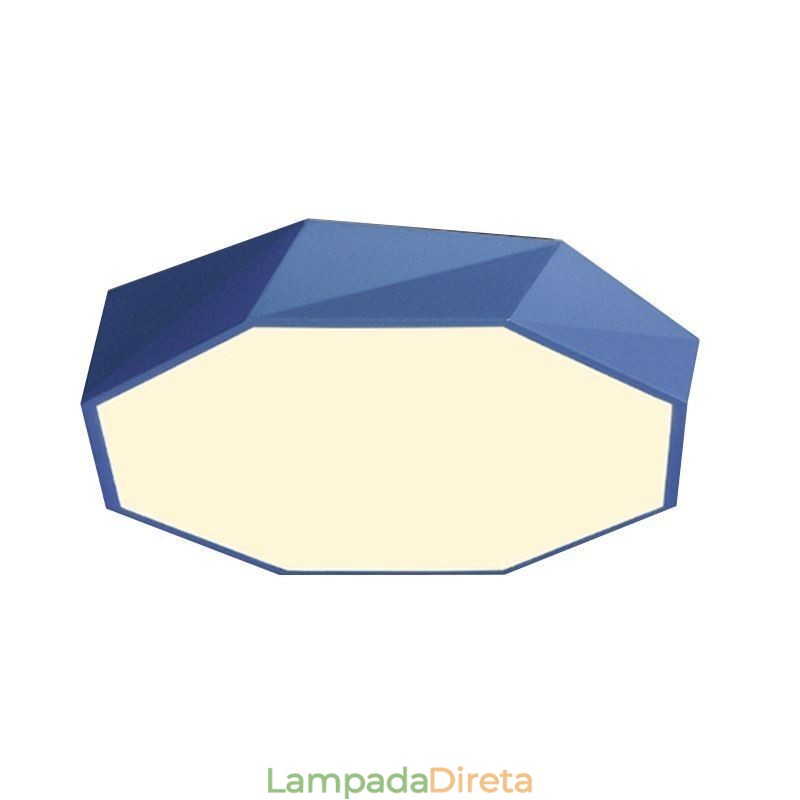 Luminária de teto moderna com design octogonal especial e montagem embutida, lâmpada ultrafina