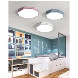 Luminária de teto moderna com design octogonal especial e montagem embutida, lâmpada ultrafina
