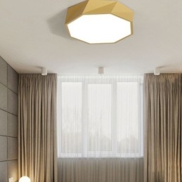 Luminária de teto moderna com design octogonal especial e montagem embutida, lâmpada ultrafina