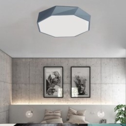 Luminária de teto moderna com design octogonal especial e montagem embutida, lâmpada ultrafina