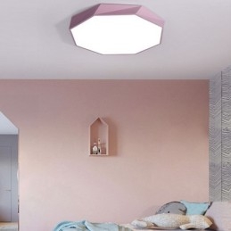 Luminária de teto moderna com design octogonal especial e montagem embutida, lâmpada ultrafina