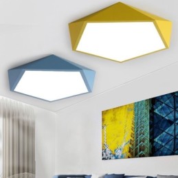 Luminária de teto moderna com design de diamante e montagem embutida, ultrafina, iluminação doméstica