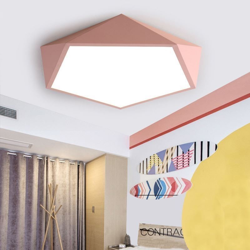 Luminária de teto moderna com design de diamante e montagem embutida, ultrafina, iluminação doméstica