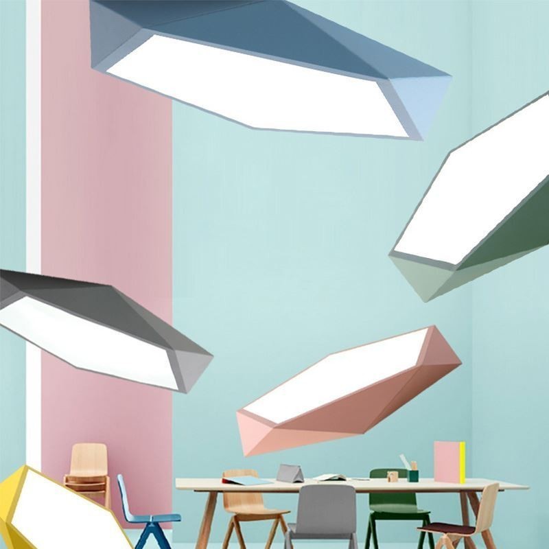 Luminária de teto moderna com design de diamante e montagem embutida, ultrafina, iluminação doméstica
