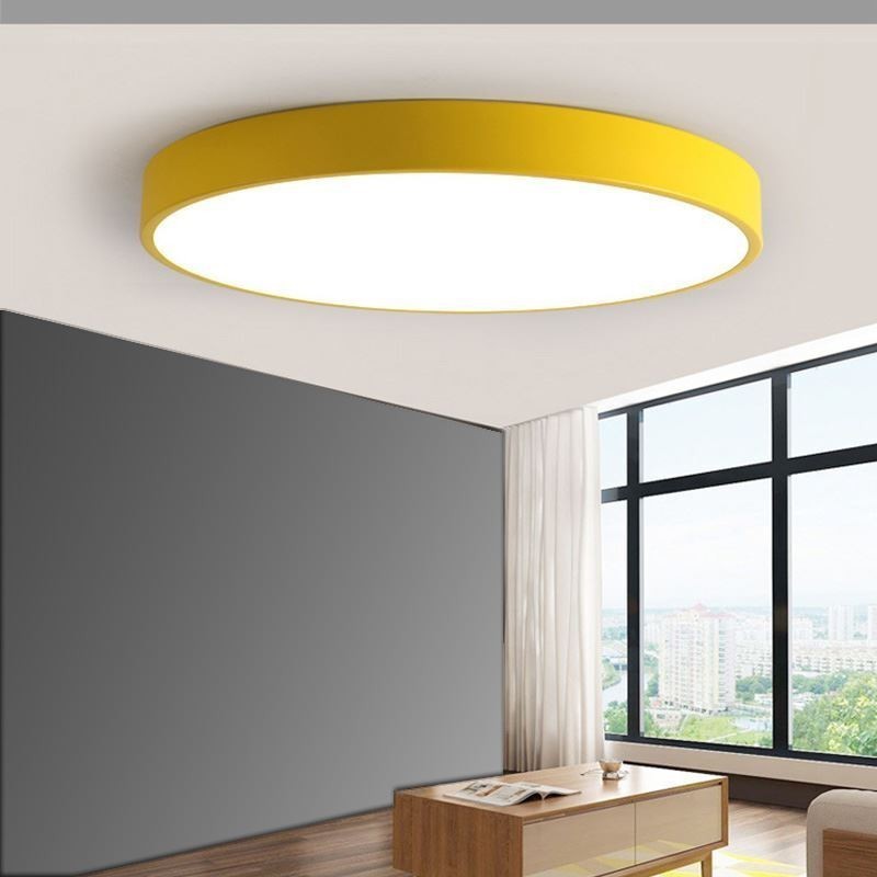 Luminária de teto redonda moderna embutida ultrafina para iluminação doméstica