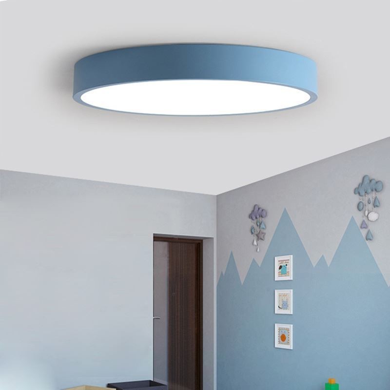 Luminária de teto redonda moderna embutida ultrafina para iluminação doméstica