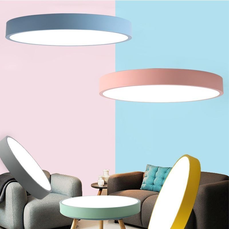 Luminária de teto redonda moderna embutida ultrafina para iluminação doméstica