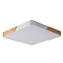 Luminária de teto com estrutura de madeira embutida simples, lâmpada de design superfino, luz de pendurar