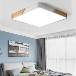 Luminária de teto com estrutura de madeira embutida simples, lâmpada de design superfino, luz de pendurar
