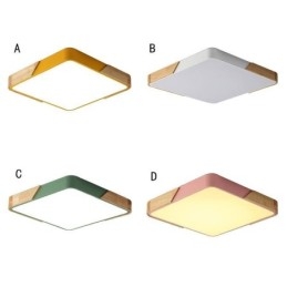 Luminária de teto com estrutura de madeira embutida simples, lâmpada de design superfino, luz de pendurar