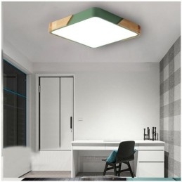 Luminária de teto com estrutura de madeira embutida simples, lâmpada de design superfino, luz de pendurar