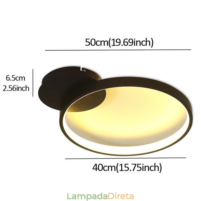 Luminária de teto circular embutida estilo nórdico