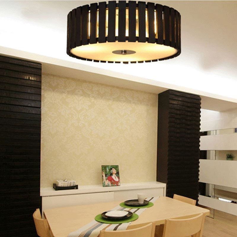 Grande luminária de teto criativa chinesa embutida de bambu para iluminação infantil