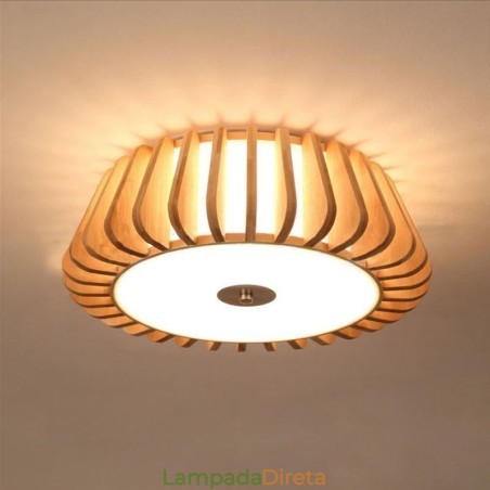 Iluminação de teto criativa de bambu para montagem embutida redonda nórdica Iluminação de teto criativa de bambu para montagem embutida redonda nórdica