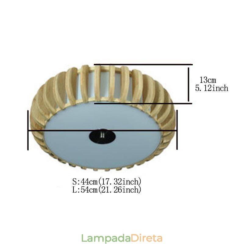Iluminação de teto em formato de abóbora de montagem embutida de bambu rural