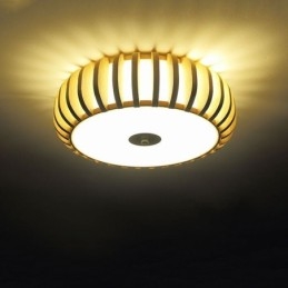 Iluminação de teto em formato de abóbora de montagem embutida de bambu rural