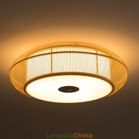 Luminária de teto redonda criativa japonesa de bambu especial chinesa embutida Luminária de teto redonda criativa japonesa de bambu especial chinesa embutida