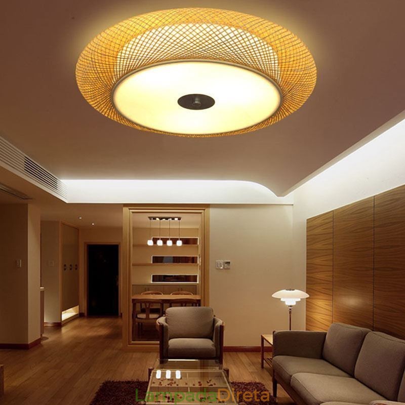 Iluminação de teto chinesa moderna de bambu embutida