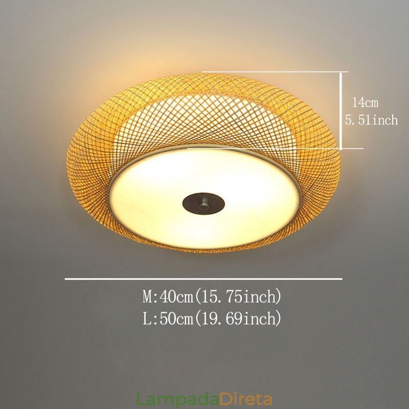 Iluminação de teto chinesa moderna de bambu embutida