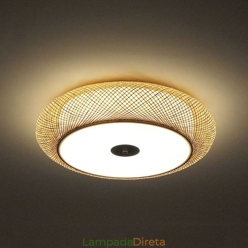 Iluminação de teto chinesa moderna de bambu embutida