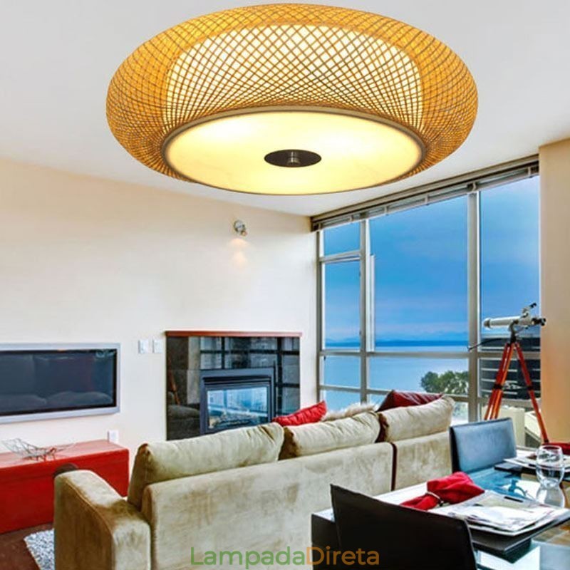 Iluminação de teto chinesa moderna de bambu embutida