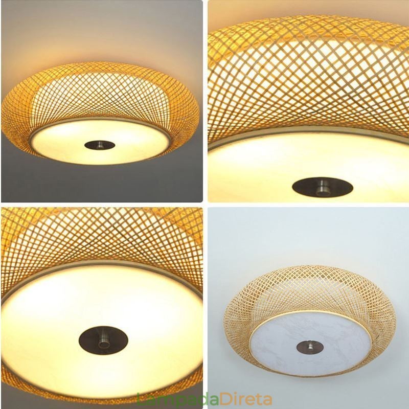 Iluminação de teto chinesa moderna de bambu embutida