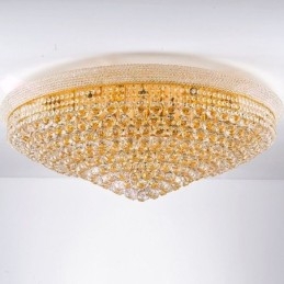 Luminária de teto de cristal de luxo com montagem embutida europeia