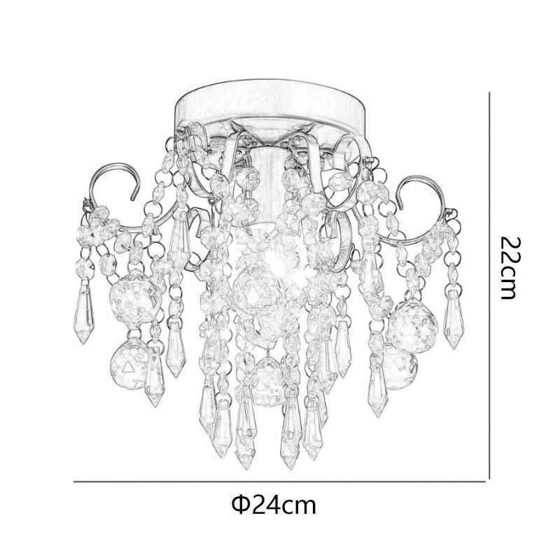 Luminária de teto de cristal único embutida e minimalista moderna