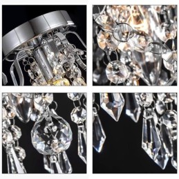 Luminária de teto de cristal único embutida e minimalista moderna